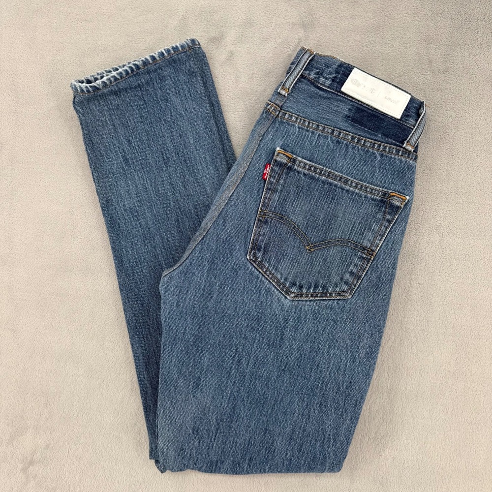 RE/DONE Levi's Reconstructed High Rise Straight Leg Jeans Indigo Womens Size 27